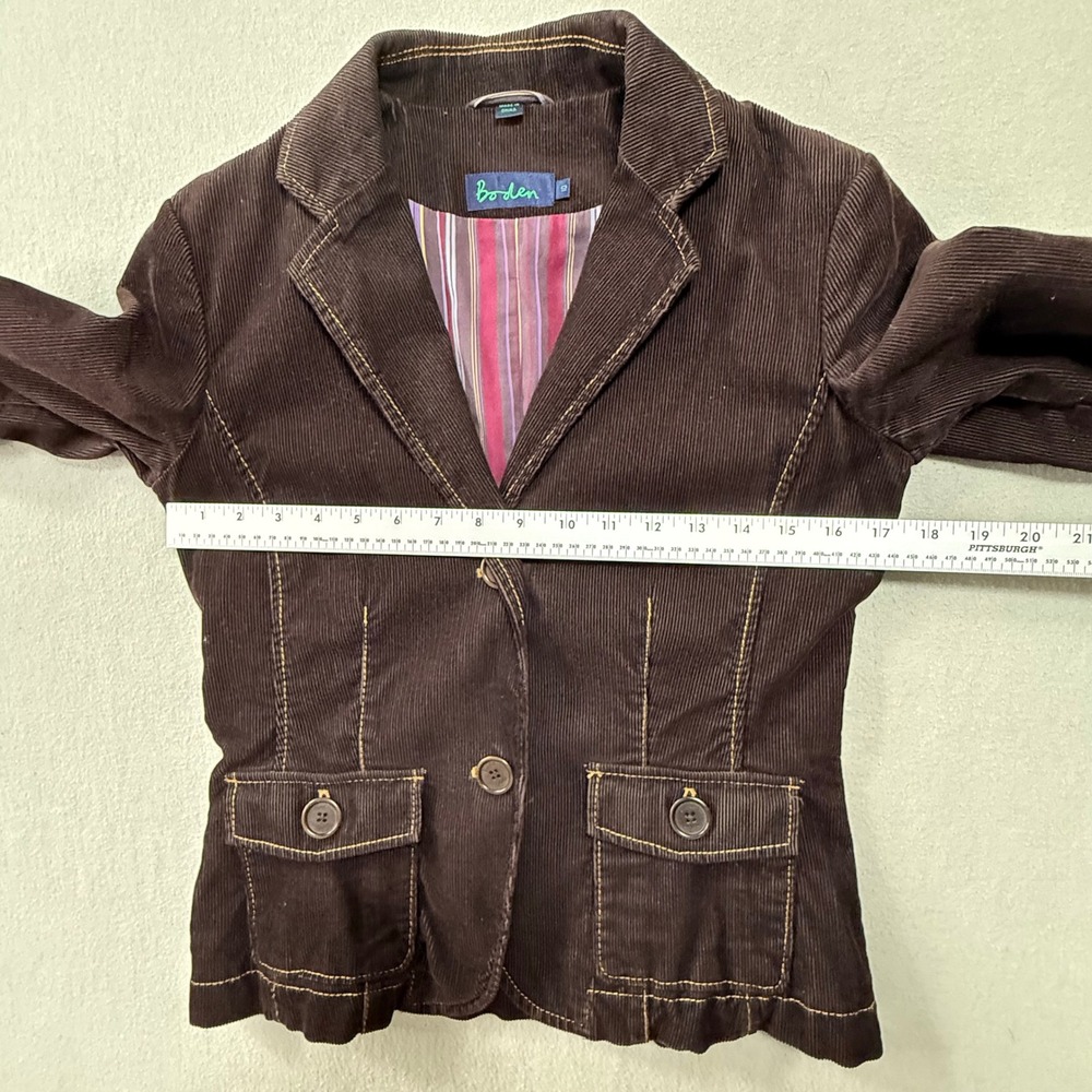 Boden Tailored Corduroy Cotton Preppy Blazer Jacket Women Size 10 - Picture 4 of 13